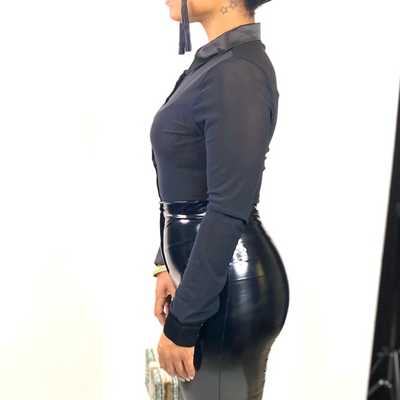 Sheer tuxedo thong bodysuit - Picture 3 of 3